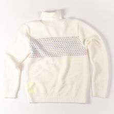 Maglione Tematico X Panini panna collo alto ricamo - taglia L, colore panna